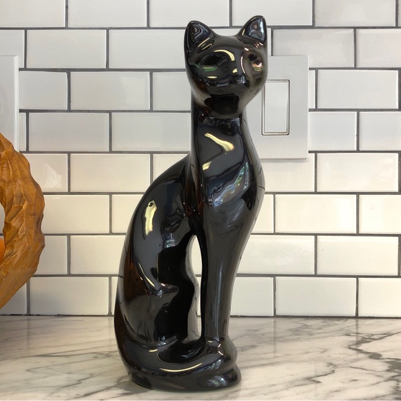 Vintage Accents Vintage Mid Century Modern Sleek Black Porcelain Figurine Poshmark